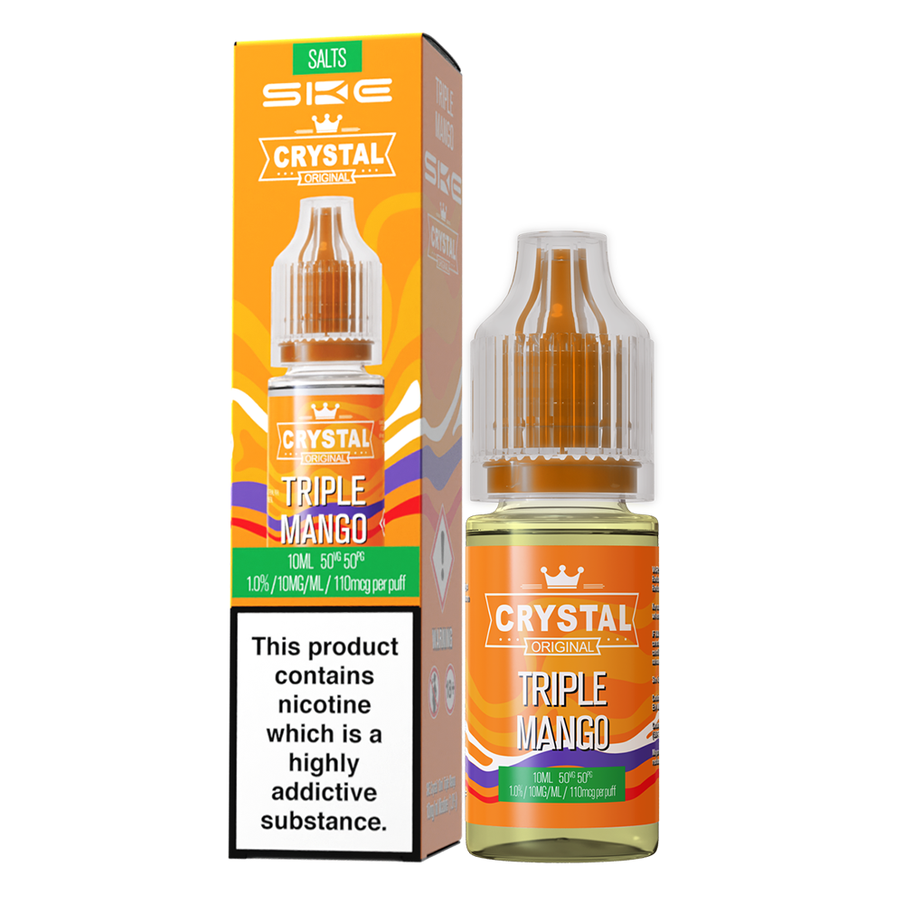 SKE - Crystal Original Nicotine Salts E-Liquids 10ml Single Bottle 10mg / 20mg Nic Salt - TRIPLE MANGO