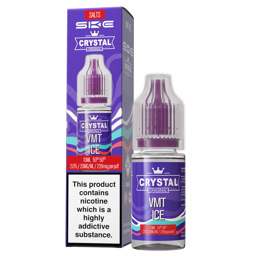 SKE - Crystal Original Nicotine Salts E-Liquids 10ml Single Bottle 10mg / 20mg Nic Salt - VMT ICE