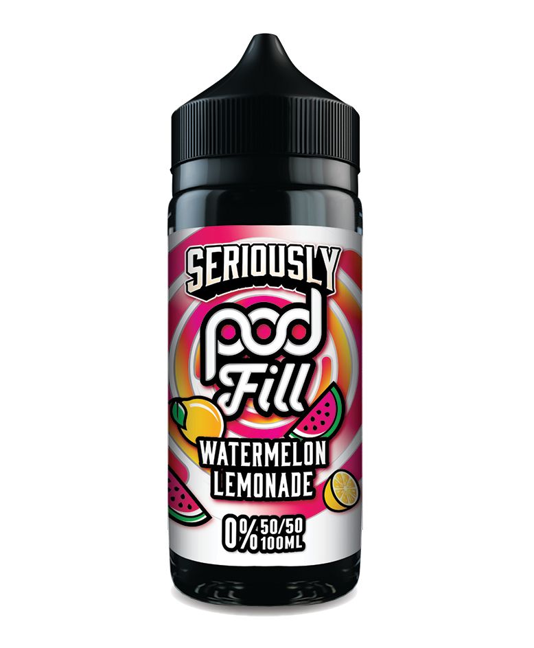 Seriously Pod Fill 50/50 VG/PG 100ml Shortfill E-liquid Zero Nic 0mg - WATERMELON LEMONADE