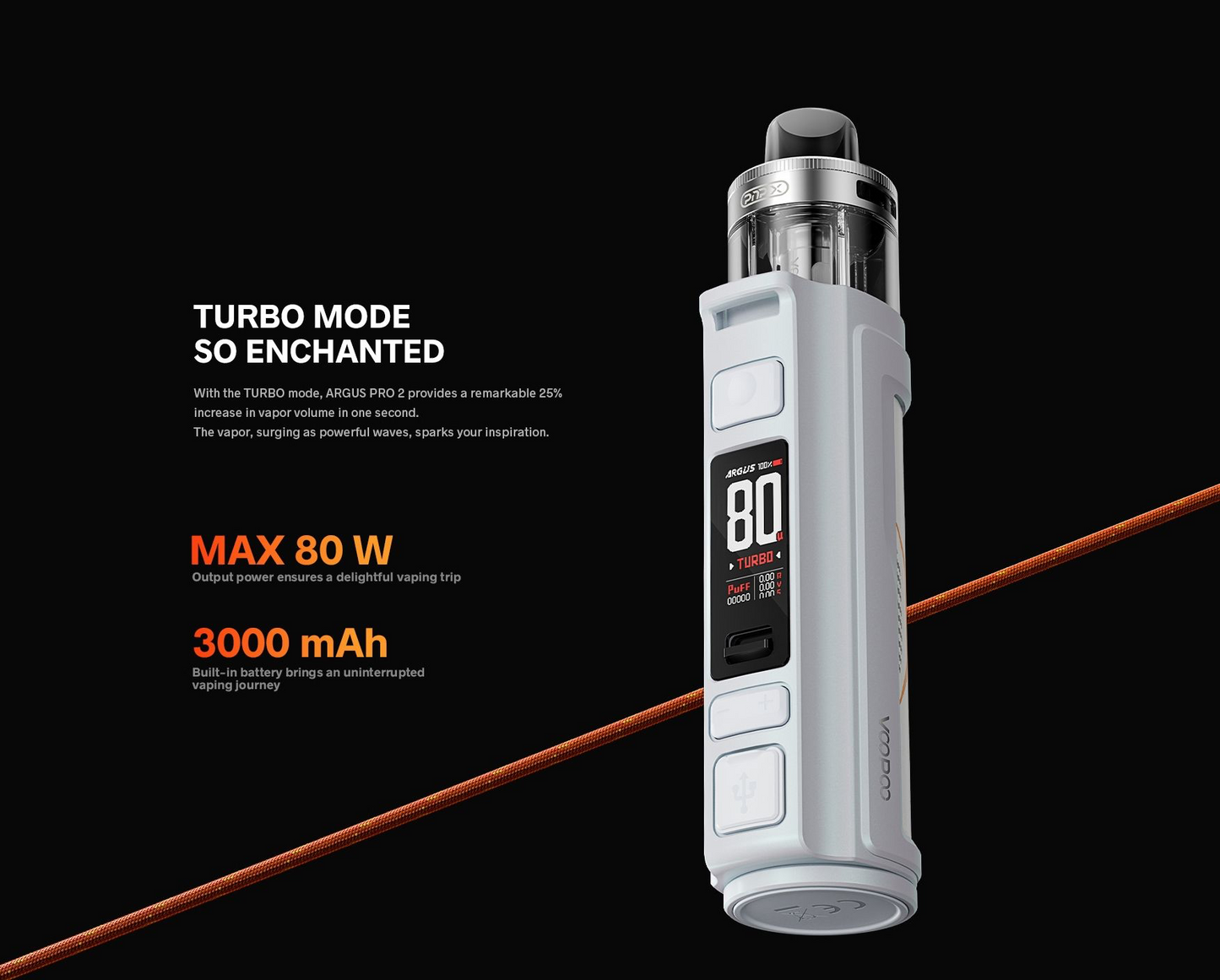 Voopoo Argus Pro 2 Integrated Pod Kit 80W 3000mAh - 2ml PnP X Platform Pod