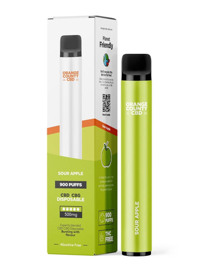 *Clearance Discount! Orange County CBD Disposable Broad Spectrum CBD E-Liquid Pod Vape Kit 500mg (250mg CBD & 250mg CBG) ZERO Nicotine 600-900* Puff