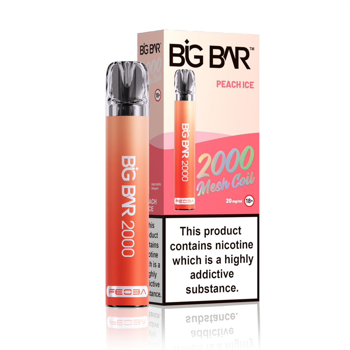 *Clearance Discount! FEOBA Big Bar 2000 Disposable Nicotine Salt BIG PUFF Vape Kit - 20mg