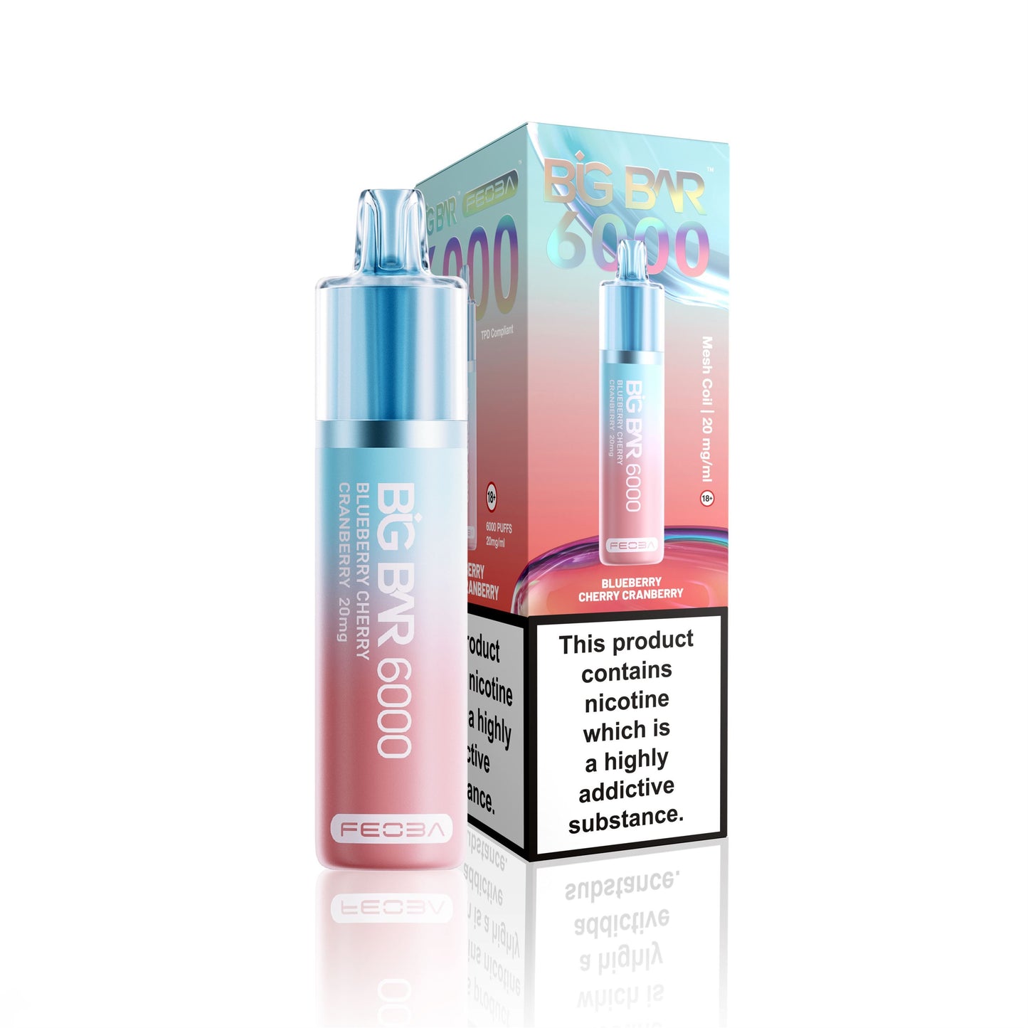 *Clearance Discount! FEOBA Big Bar 6000 Disposable Nicotine Salt BIG PUFF Vape Kit - 20mg