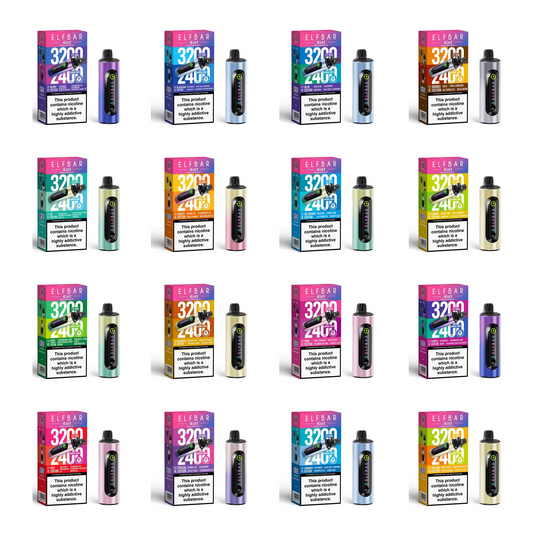 ElfBar 3200 / 2400 Puff 4 in 1 Pre-filled BIG PUFF Rechargeable Pod Kit - 20mg