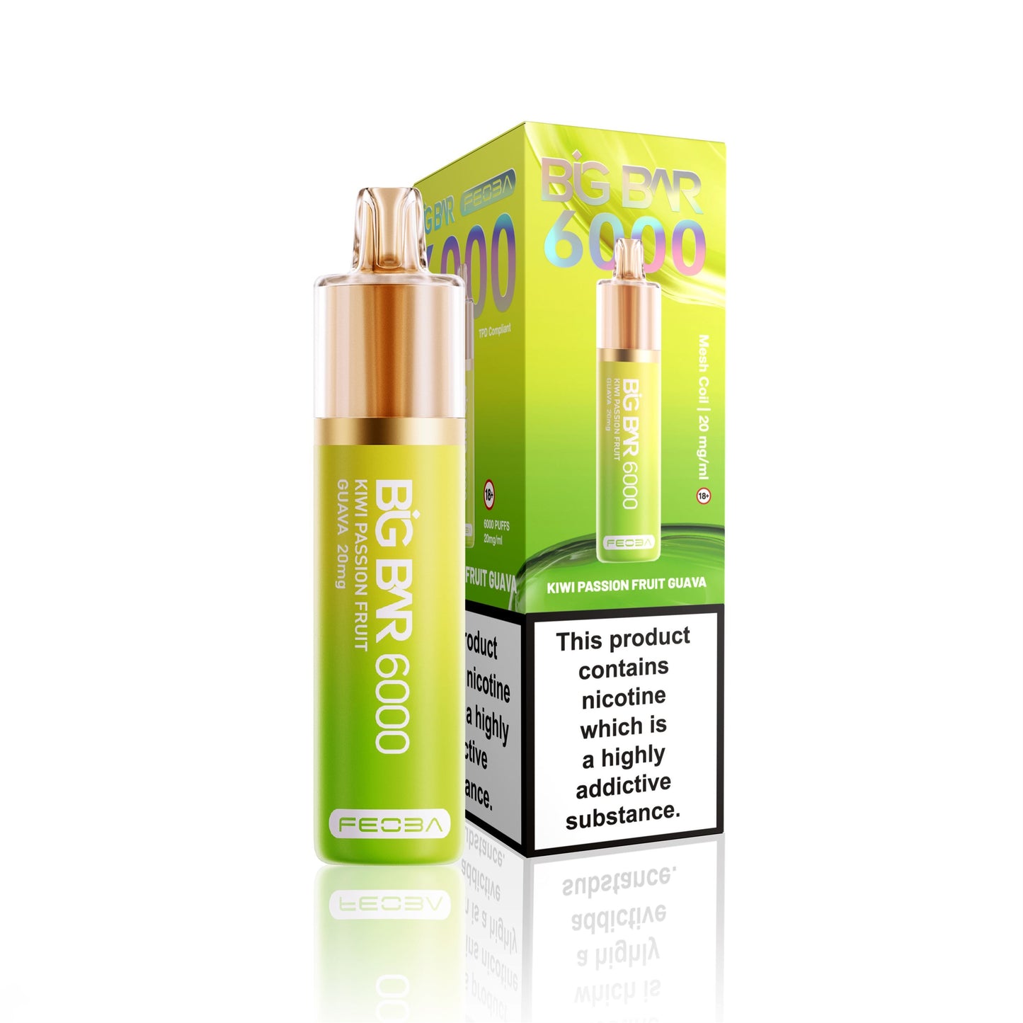 *Clearance Discount! FEOBA Big Bar 6000 Disposable Nicotine Salt BIG PUFF Vape Kit - 20mg