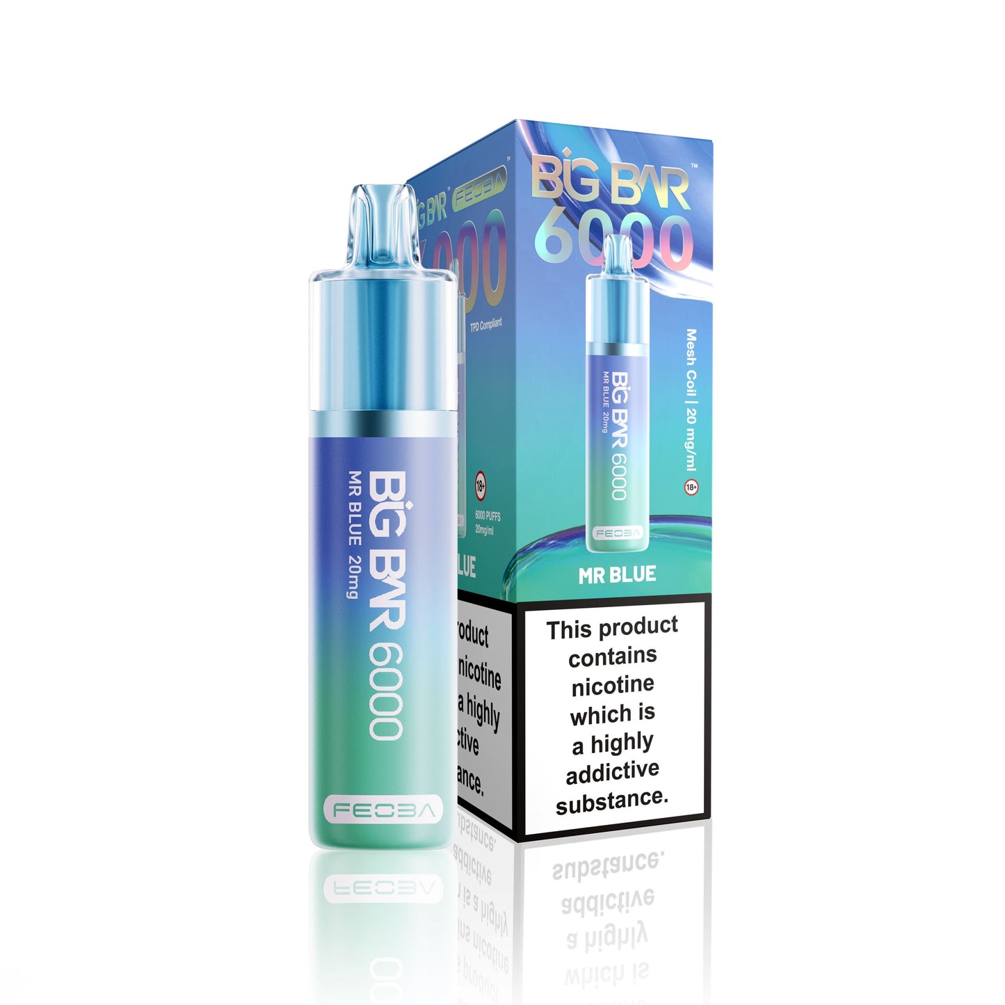 *Clearance Discount! FEOBA Big Bar 6000 Disposable Nicotine Salt BIG PUFF Vape Kit - 20mg
