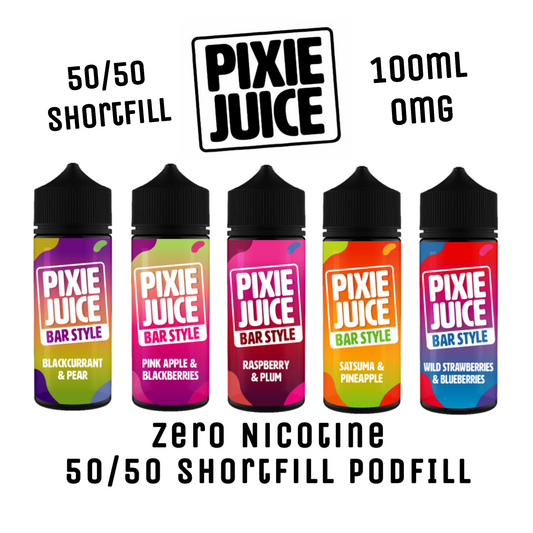 Pixie Juice BAR STYLE 50/50 100ml Shortfill E-liquid Zero Nicotine 0mg
