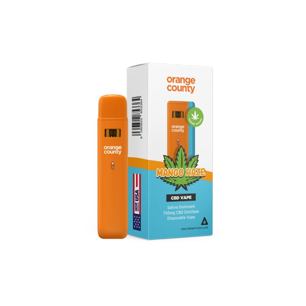 *Clearance Discount! Orange County CBD Cali Range Broad Spectrum CBD Disposable Vape Pen (750mg CBD) ZERO Nicotine 1000* Puff