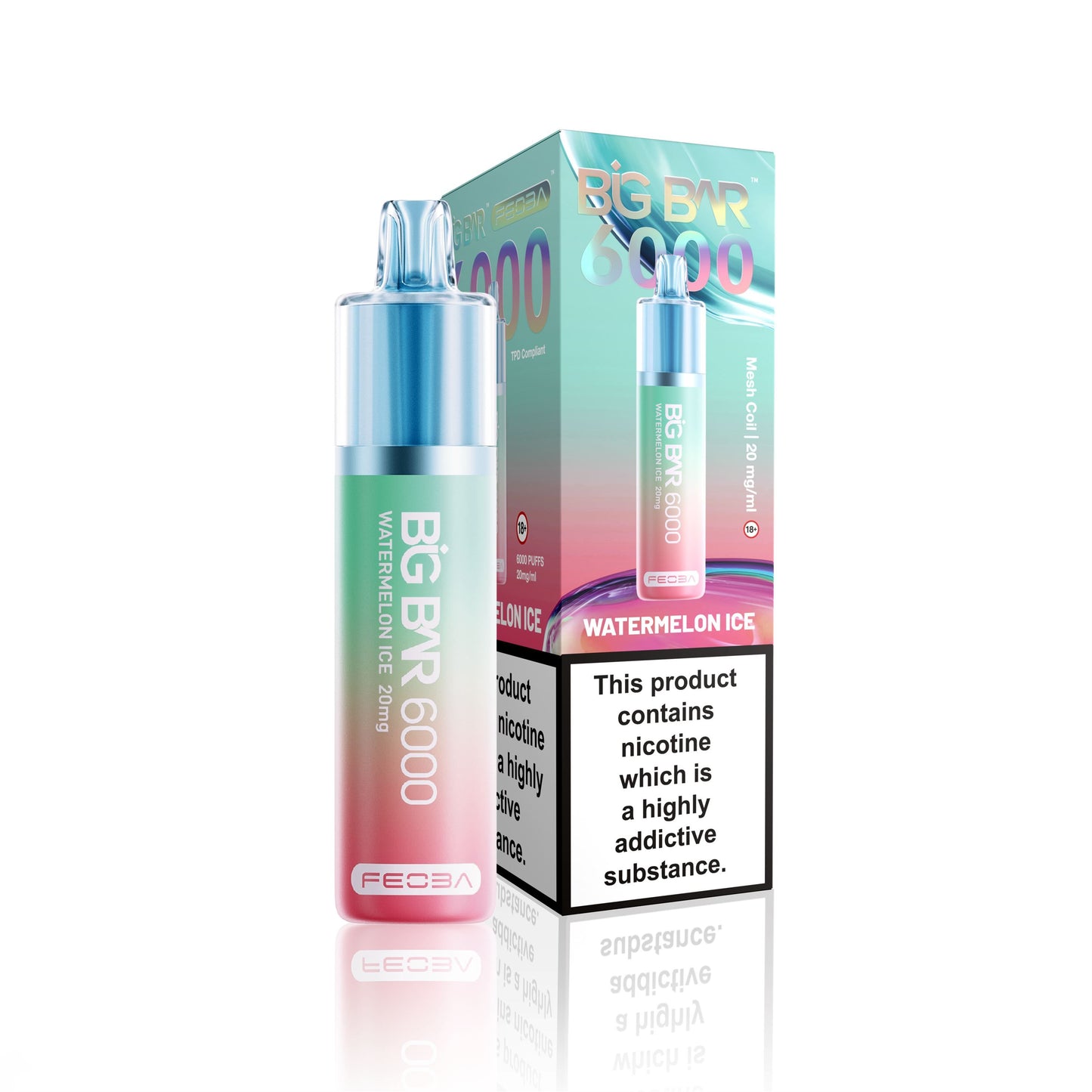 *Clearance Discount! FEOBA Big Bar 6000 Disposable Nicotine Salt BIG PUFF Vape Kit - 20mg