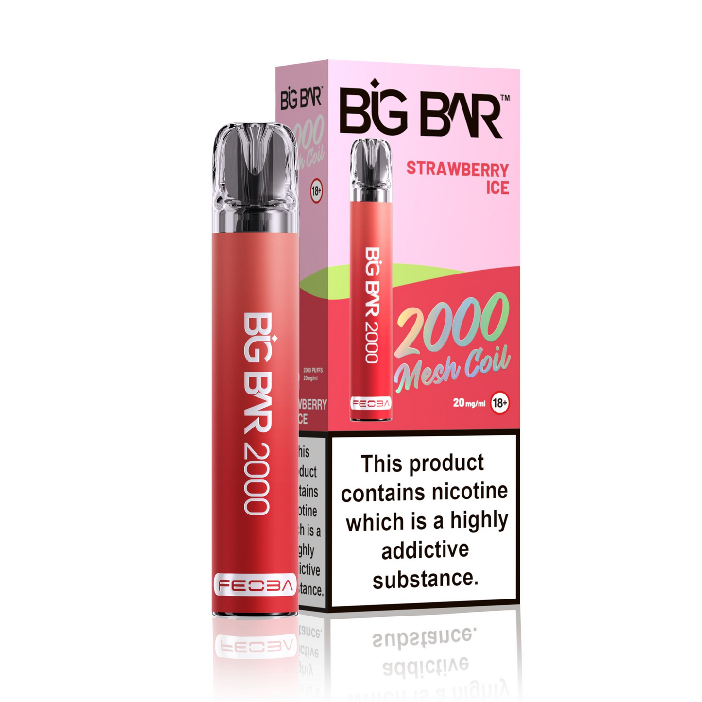*Clearance Discount! FEOBA Big Bar 2000 Disposable Nicotine Salt BIG PUFF Vape Kit - 20mg