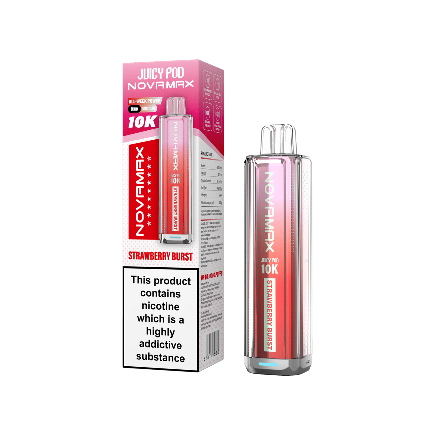 Juicy Pod Nova Max 10K Pre-Filled Pod Kit 2000mAh - 20mg