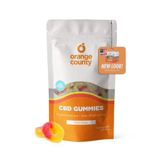 Orange County CBD Gummy Fizzy Peach Rings 400-4800mg Broad Spectrum CBD - Various Strengths