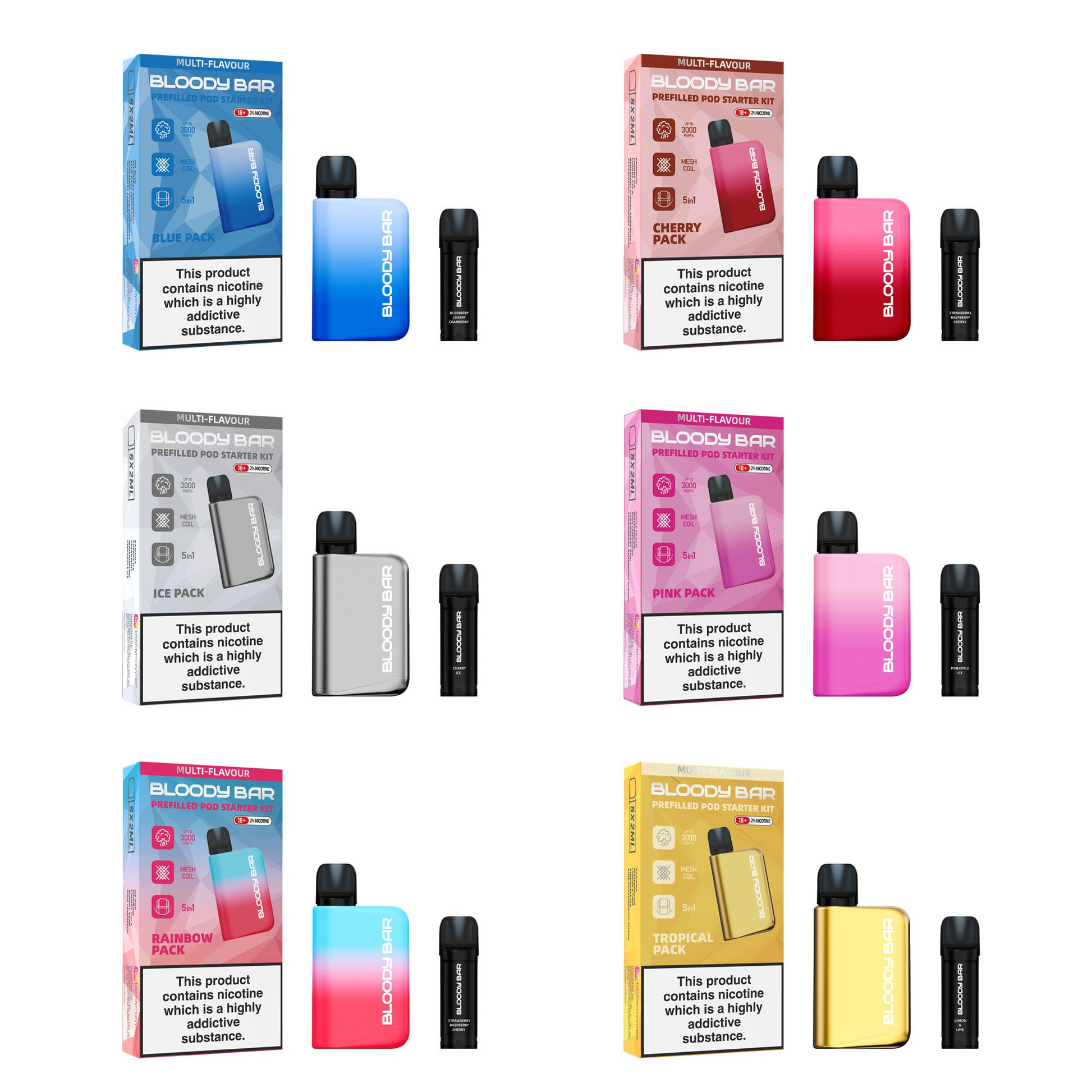 Bloody Mary Bloody Bar 3000 5-in-1 Pre-filled Nic Salt Pod Kit - 20mg Gr8vapes.co.uk Bloody Mary Bloody Bar 3000 5-in-1 Pre-filled Nic Salt Pod Kit - 20mg Gr8vapes.co.uk