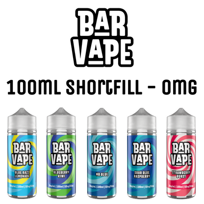 Bar Vape 50/50 100ml Shortfill E-liquid Zero Nicotine 0mg - Various Flavours