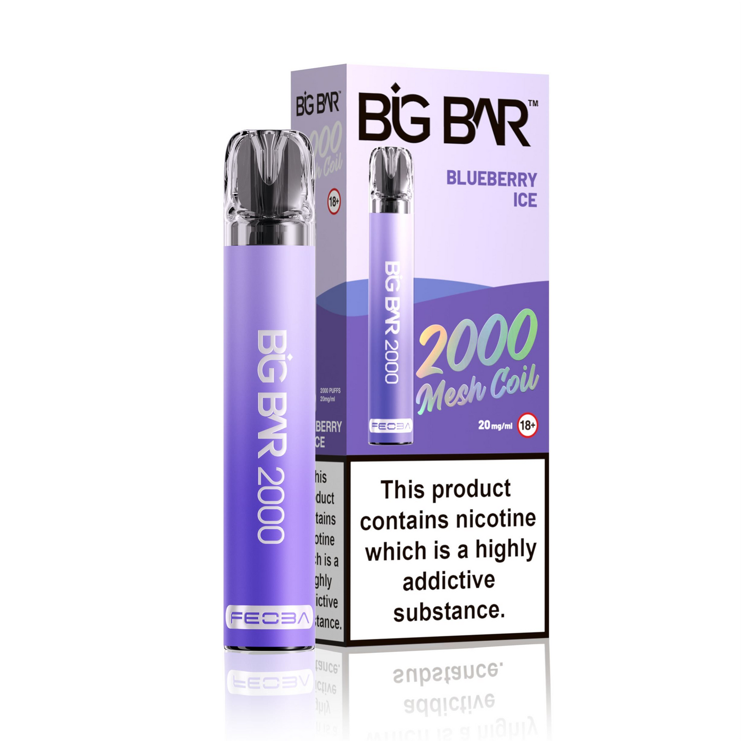 *Clearance Discount! FEOBA Big Bar 2000 Disposable Nicotine Salt BIG PUFF Vape Kit - 20mg