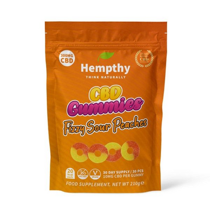 CBD Gummies 300mg / 1000mg - Fizzy Sour Peach Rings