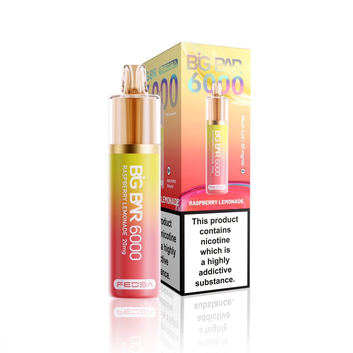 *Clearance Discount! FEOBA Big Bar 6000 Disposable Nicotine Salt BIG PUFF Vape Kit - 20mg