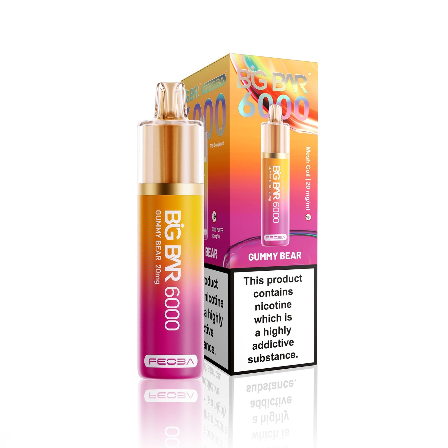*Clearance Discount! FEOBA Big Bar 6000 Disposable Nicotine Salt BIG PUFF Vape Kit - 20mg