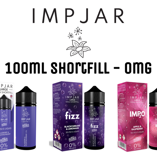 ImpJar 30,000 Double Concentrate 50/50 100ml Shortfill E-Liquid Zero Nicotine 0mg - Various Flavours