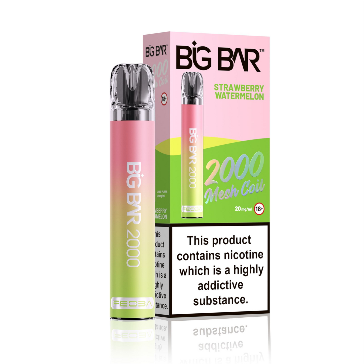 *Clearance Discount! FEOBA Big Bar 2000 Disposable Nicotine Salt BIG PUFF Vape Kit - 20mg