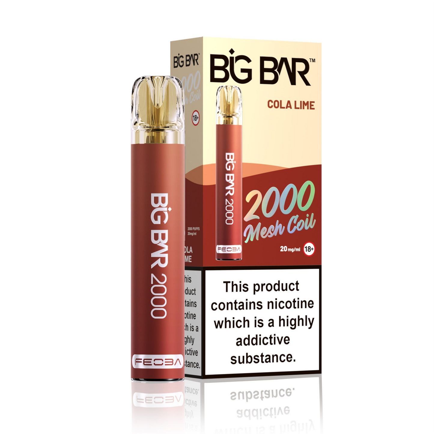 *Clearance Discount! FEOBA Big Bar 2000 Disposable Nicotine Salt BIG PUFF Vape Kit - 20mg
