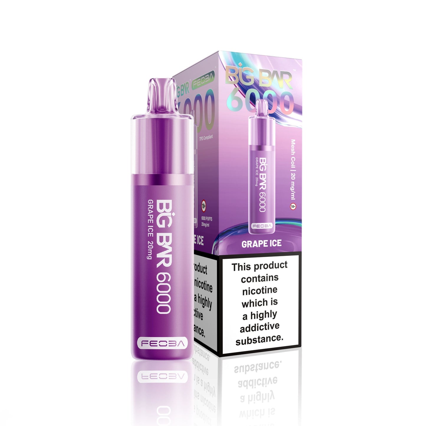 *Clearance Discount! FEOBA Big Bar 6000 Disposable Nicotine Salt BIG PUFF Vape Kit - 20mg
