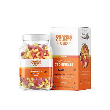 Orange County CBD Gummy Fizzy Peach Rings 400-4800mg Broad Spectrum CBD - Various Strengths