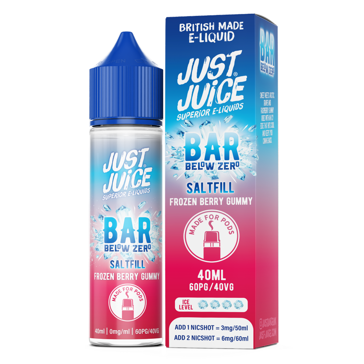 Just Juice Bar Below Zero 40ml 60/40 PG/VG Saltfill/Shortfill - 0mg