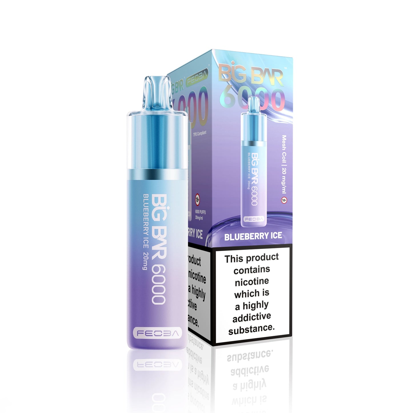 *Clearance Discount! FEOBA Big Bar 6000 Disposable Nicotine Salt BIG PUFF Vape Kit - 20mg