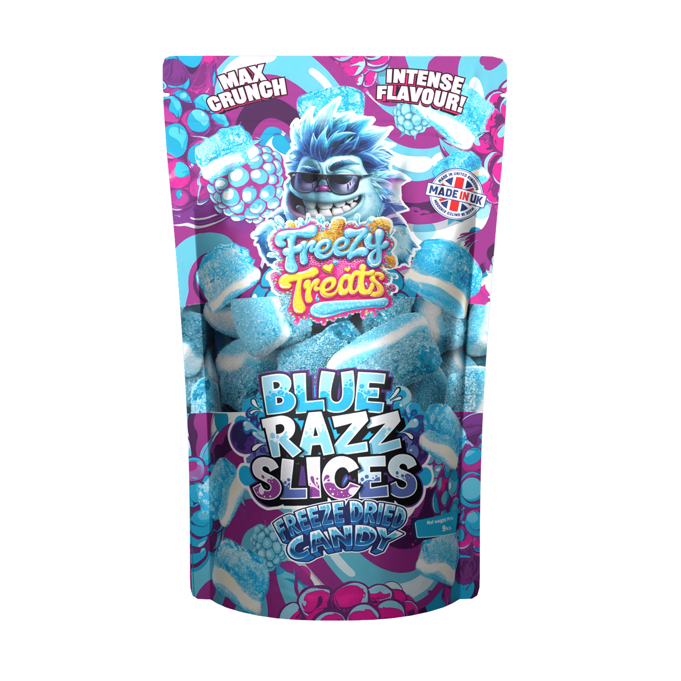 Freezy Treats Freeze Dried Candy - BLUE RAZZ SLICES