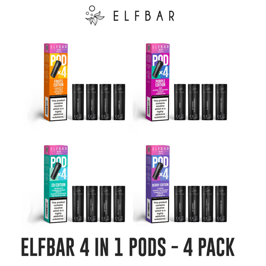 ElfBar 3200 / 2400 4 in 1 Pre-filled Disposable Pods 20mg - Pack of 4 Multi-Flavour Edition Pods