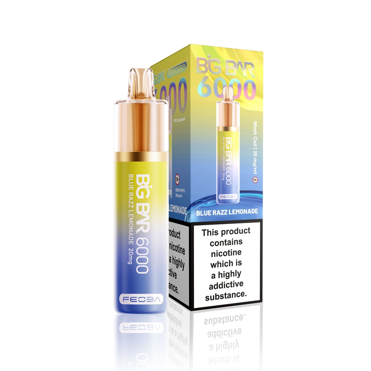 *Clearance Discount! FEOBA Big Bar 6000 Disposable Nicotine Salt BIG PUFF Vape Kit - 20mg