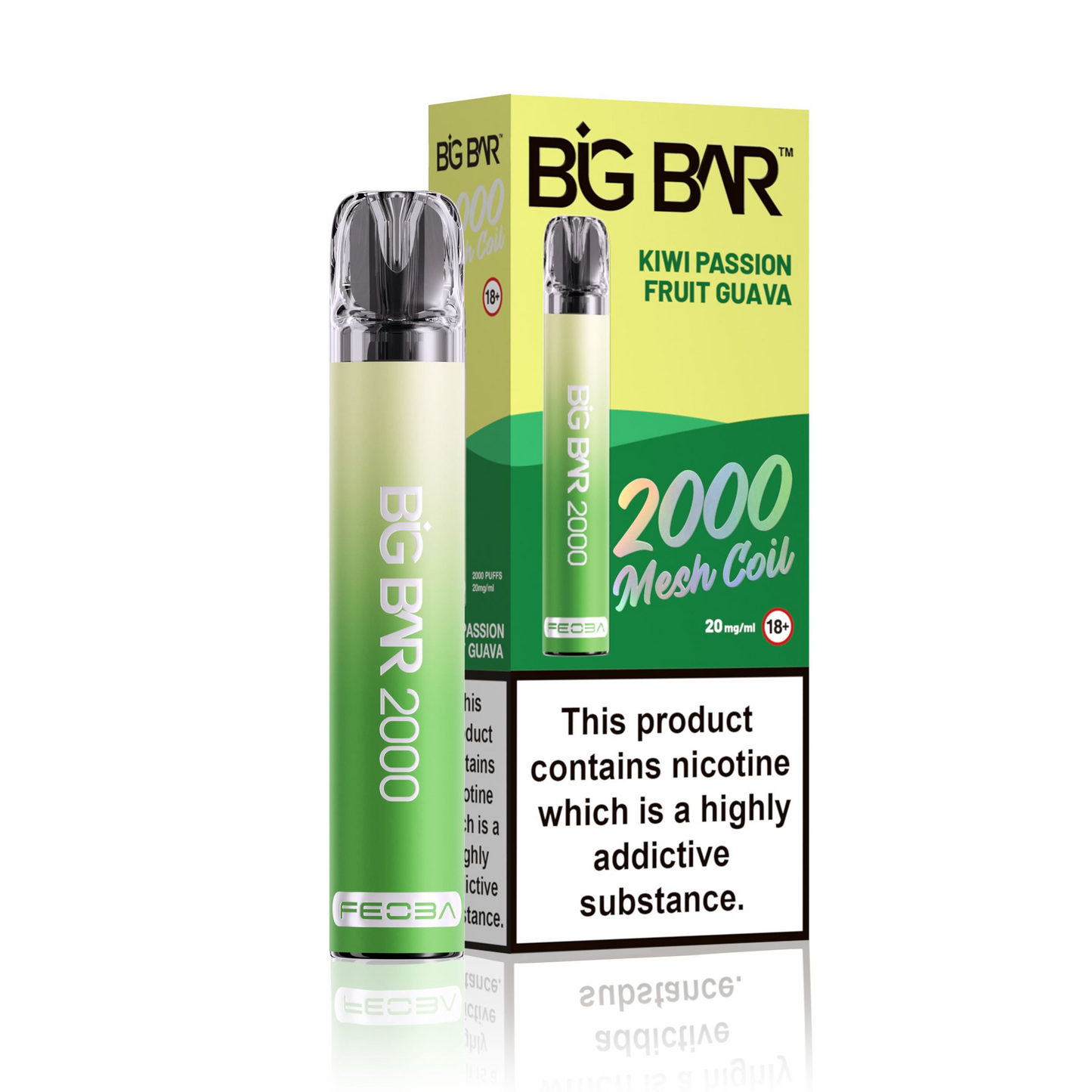 *Clearance Discount! FEOBA Big Bar 2000 Disposable Nicotine Salt BIG PUFF Vape Kit - 20mg