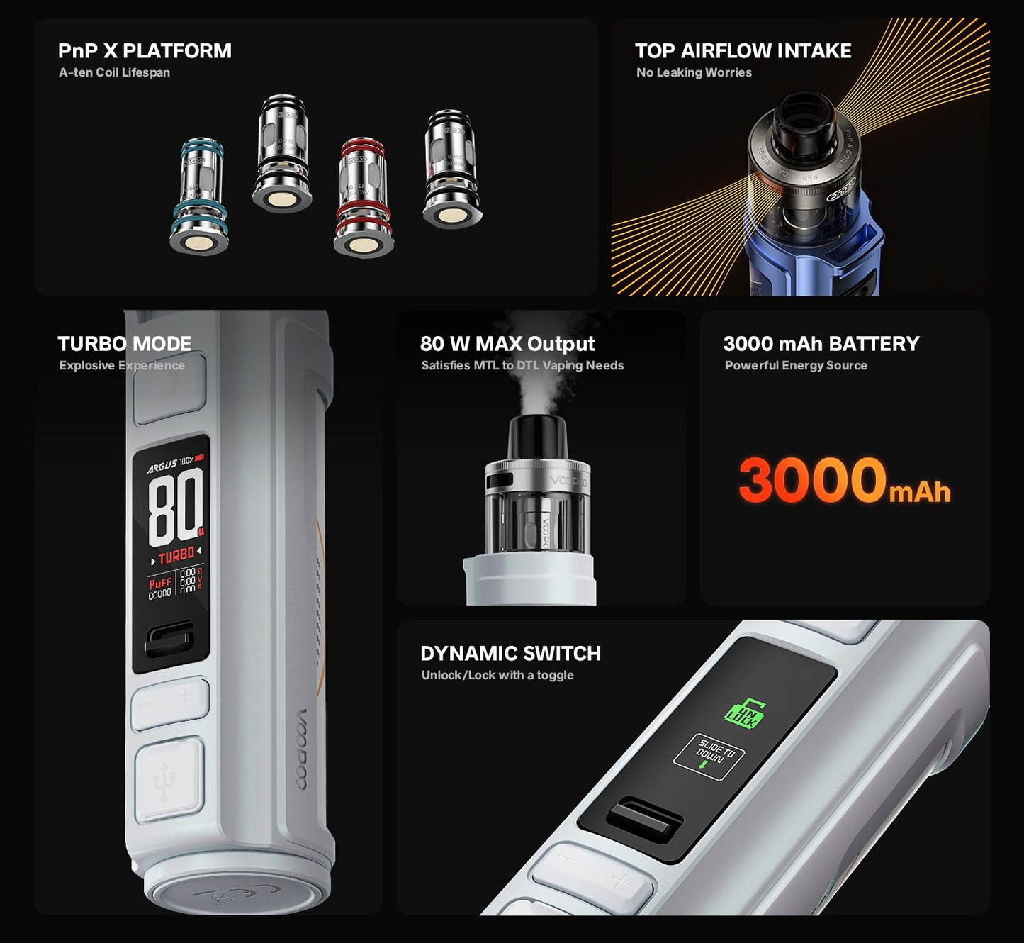 Voopoo Argus Pro 2 Integrated Pod Kit 80W 3000mAh - 2ml PnP X Platform Pod