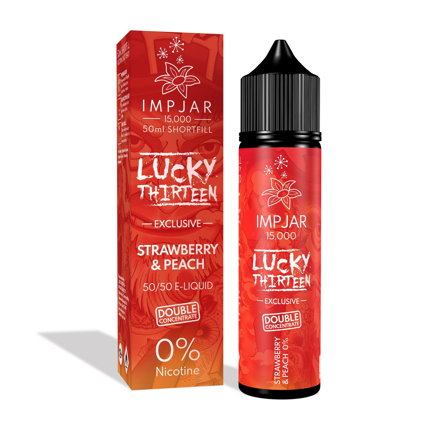 ImpJar | Lucky Thirteen 15000 50/50 VG/PG 50ml Shortfill Double Concentrate E-liquid Zero Nic 0mg - Various Flavours