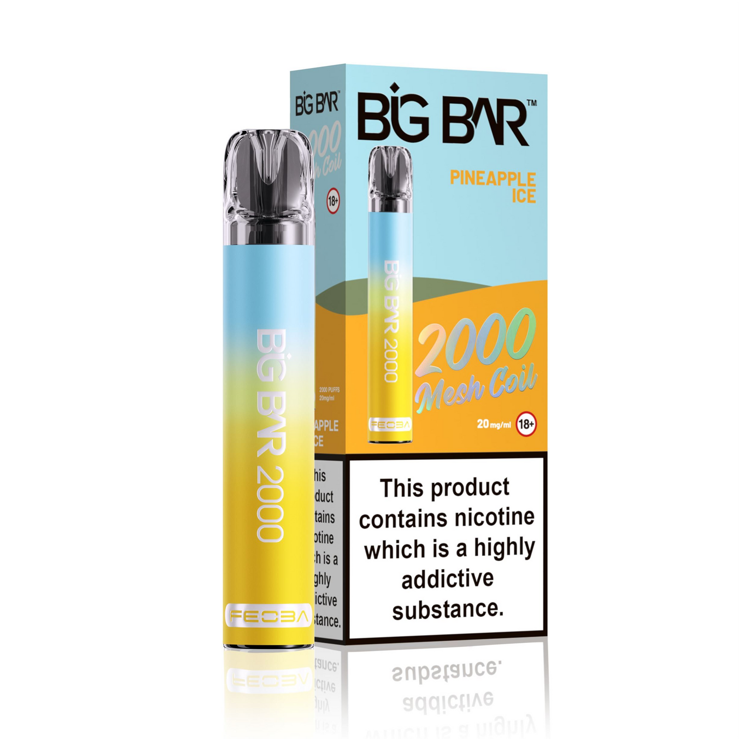 *Clearance Discount! FEOBA Big Bar 2000 Disposable Nicotine Salt BIG PUFF Vape Kit - 20mg