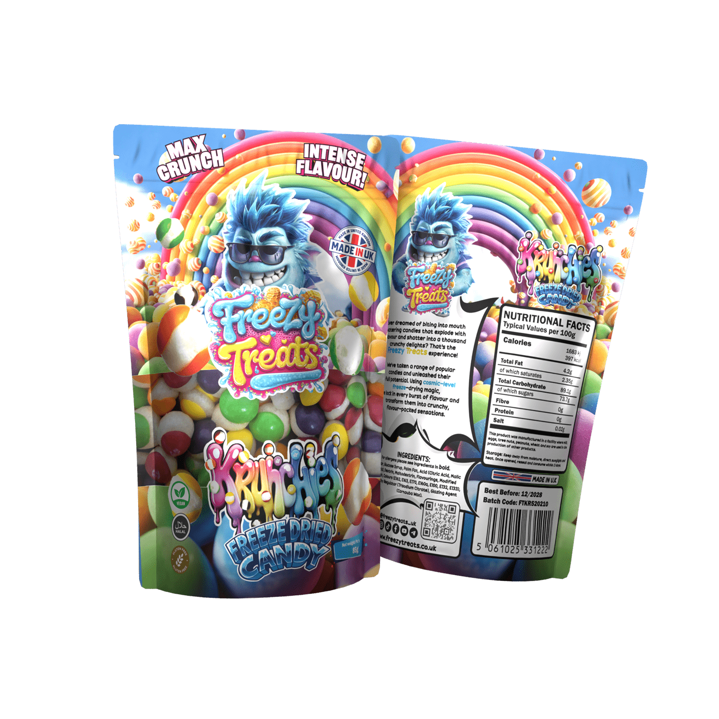 Freezy Treats Freeze Dried Candy - KRUNCHIES RAINBOW CANDY