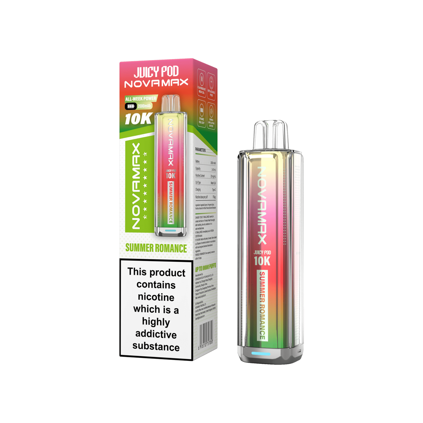 Juicy Pod Nova Max 10K Pre-Filled Pod Kit 2000mAh - 20mg