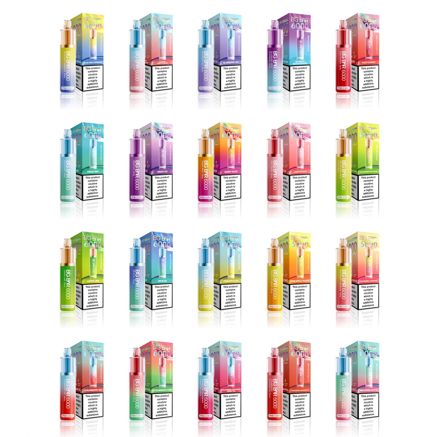 *Clearance Discount! FEOBA Big Bar 6000 Disposable Nicotine Salt BIG PUFF Vape Kit - 20mg