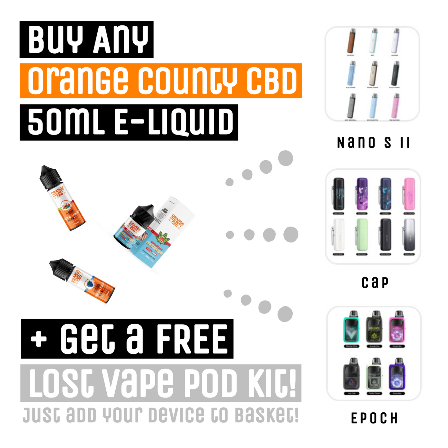 Orange County CBD Broad Spectrum CBD E-Liquid 50ml 1500mg - ENERGY ICE
