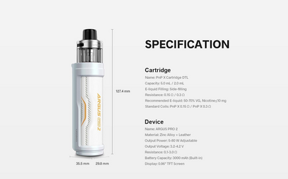 Voopoo Argus Pro 2 Integrated Pod Kit 80W 3000mAh - 2ml PnP X Platform Pod