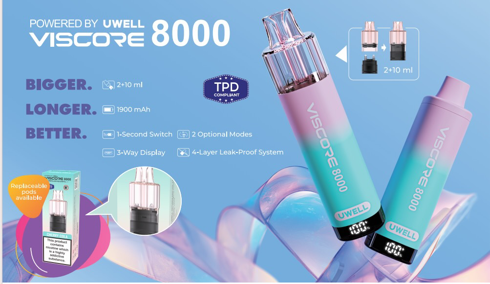 UWELL VISCORE 8000 Replacement Pre-filled Disposable Pods - 1 Pack 20mg