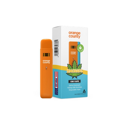 *Clearance Discount! Orange County CBD Cali Range Broad Spectrum CBD Disposable Vape Pen (750mg CBD) ZERO Nicotine 1000* Puff