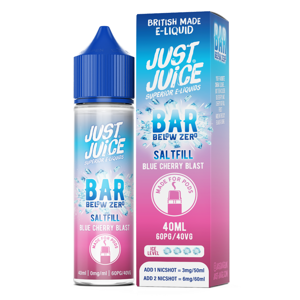 Just Juice Bar Below Zero 40ml 60/40 PG/VG Saltfill/Shortfill - 0mg