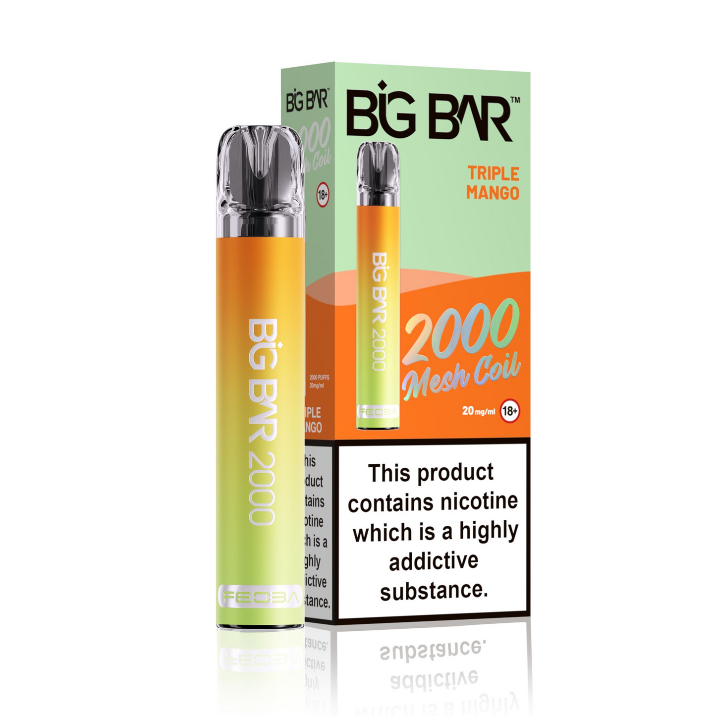 *Clearance Discount! FEOBA Big Bar 2000 Disposable Nicotine Salt BIG PUFF Vape Kit - 20mg