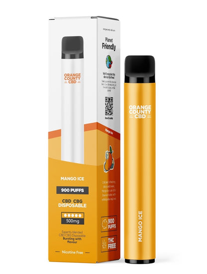 *Clearance Discount! Orange County CBD Disposable Broad Spectrum CBD E-Liquid Pod Vape Kit 500mg (250mg CBD & 250mg CBG) ZERO Nicotine 600-900* Puff