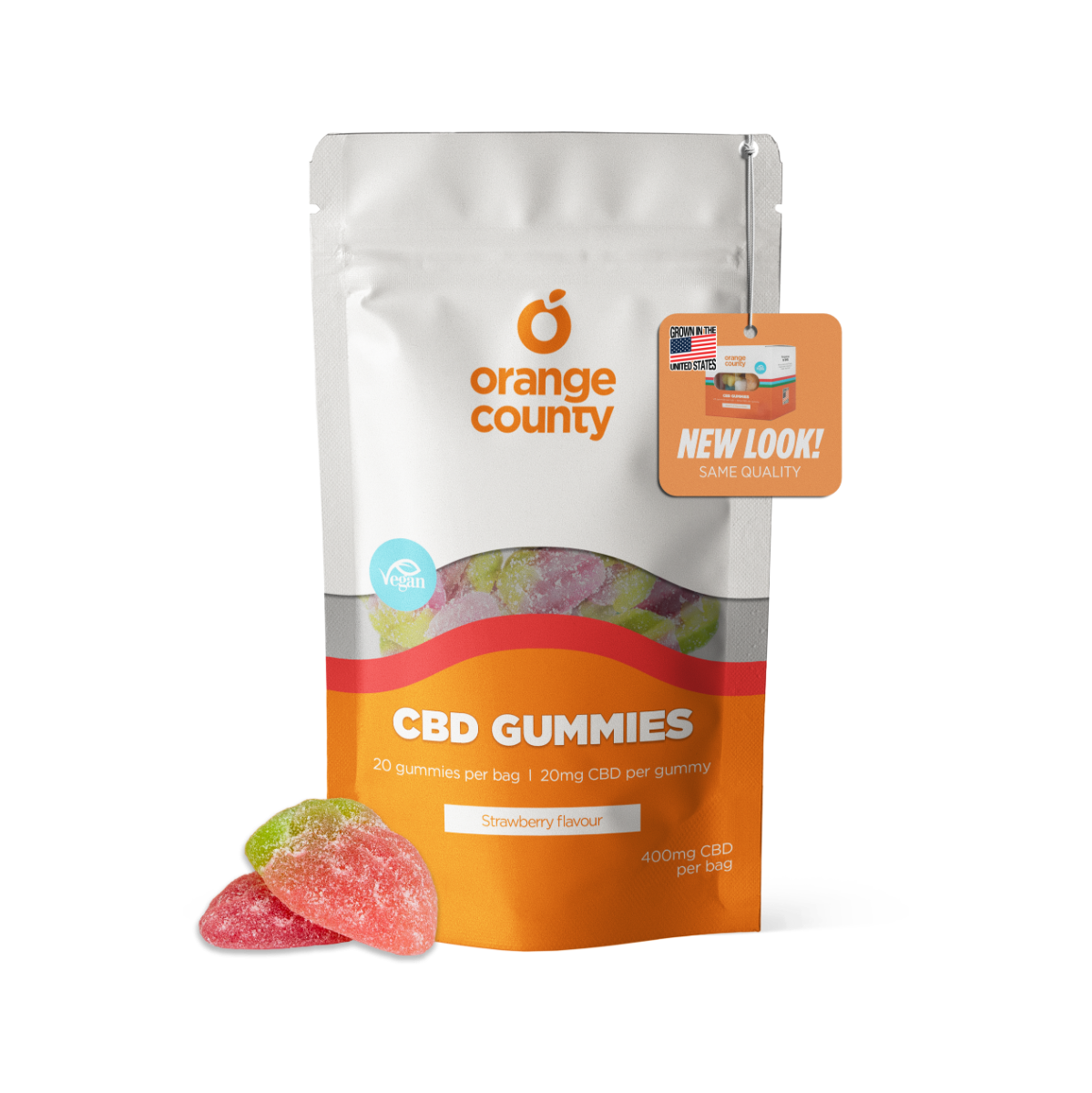 Orange County CBD Gummy Strawberries 400-4800mg Broad Spectrum CBD - Various Strengths