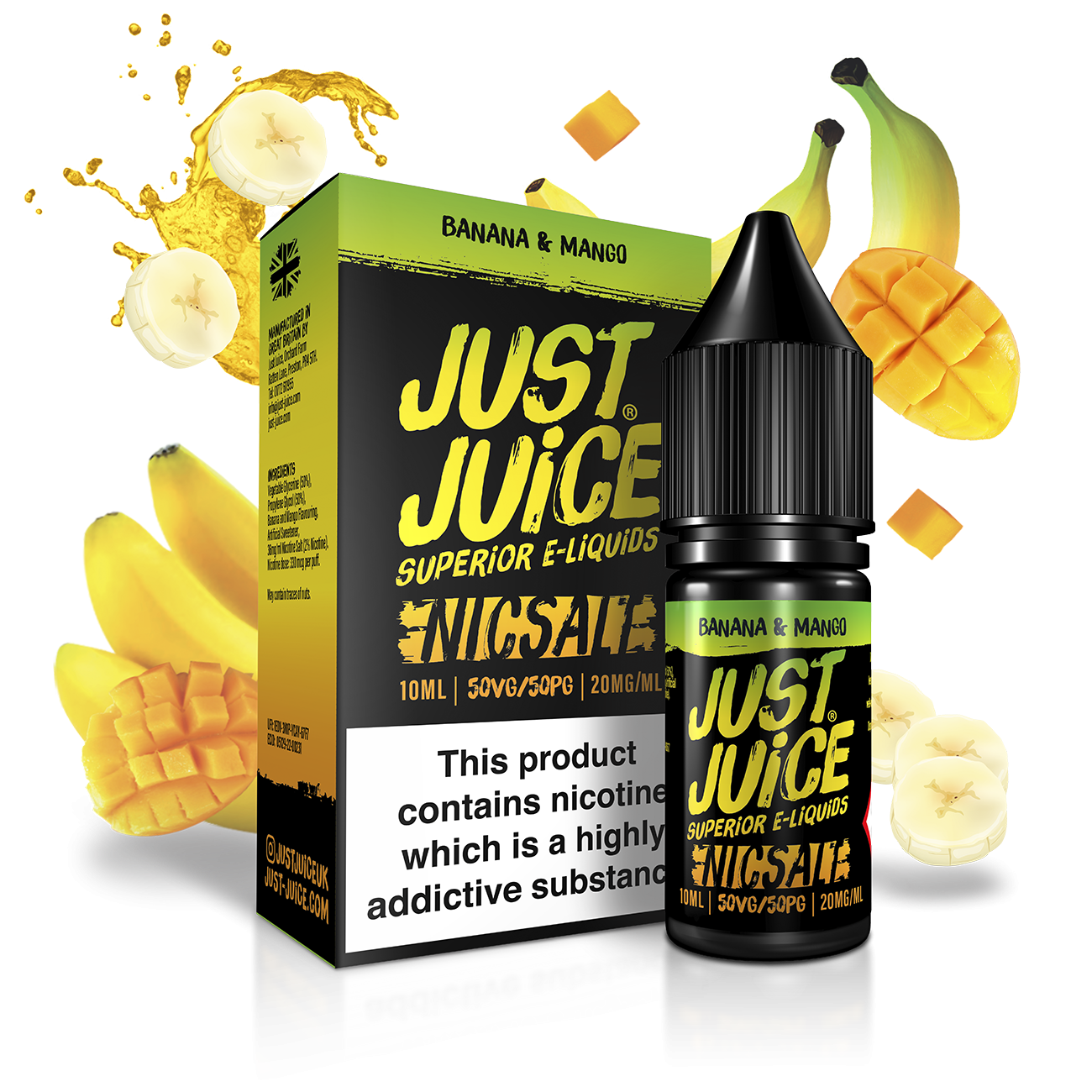 Just Juice Nic Salts 10ml 11mg / 20mg - BANANA & MANGO