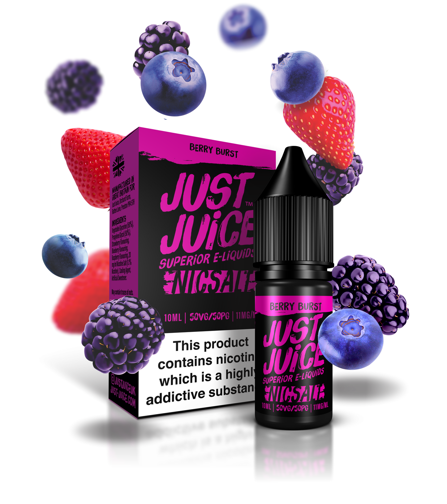Just Juice Nic Salts 10ml 11mg / 20mg - BERRY BUSRT