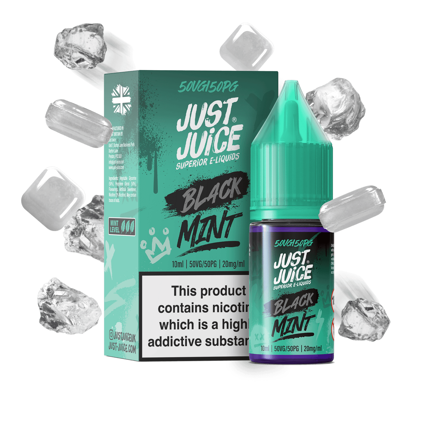 Just Juice Mint Series Nic Salts 10ml 5mg / 10mg / 20mg - BLACK MINT